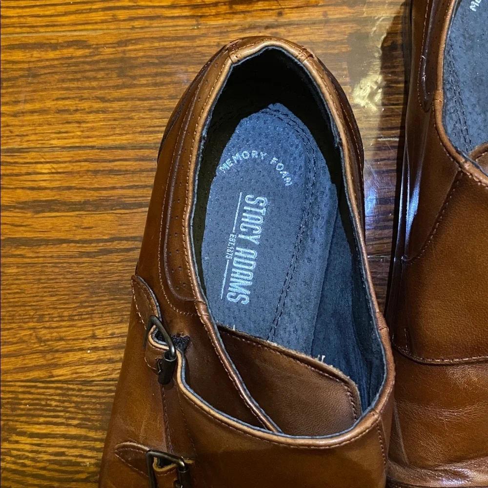Stacey Adams Bayne Leather Cap Toe Double Monk Strap Dress Shoes Men’s Size 12M